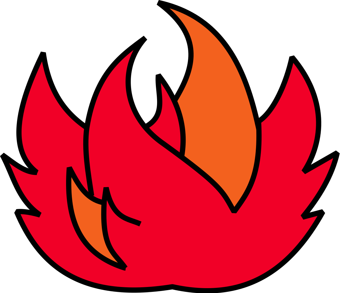 Stylized Phoenix Flame Graphic