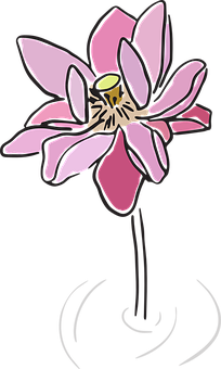 Stylized Pink Flower Illustration