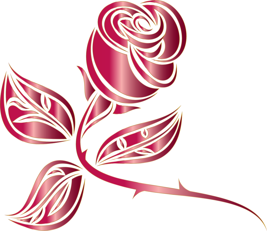 Stylized Pink Rose Graphic