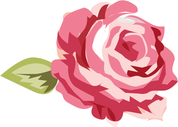 Stylized Pink Rose Illustration