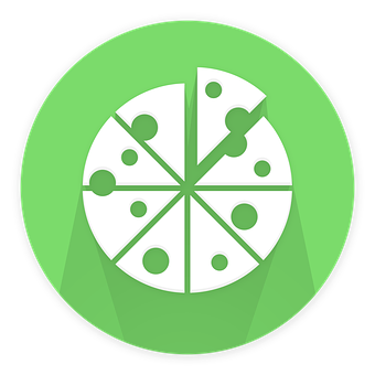 Stylized Pizza Icon Green Background