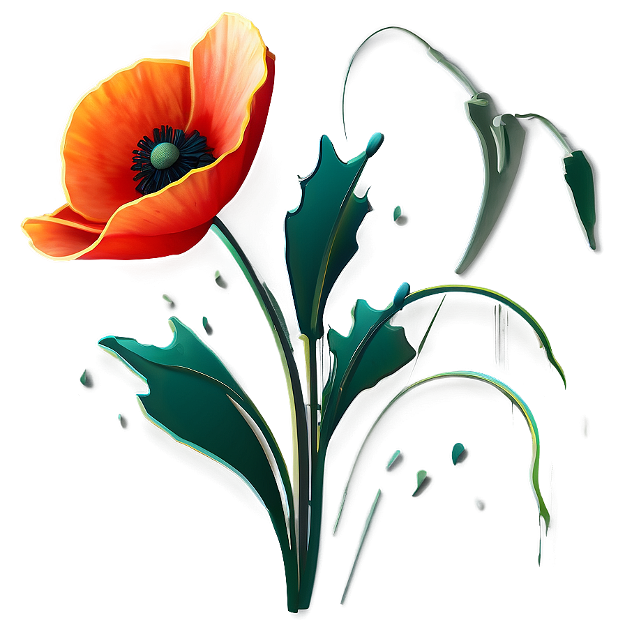 Stylized Poppy Icon Png Dus