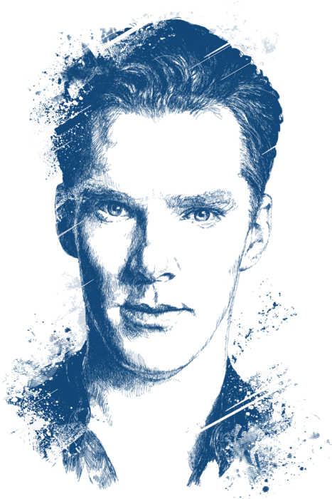 Stylized Portraitof Manin Blue