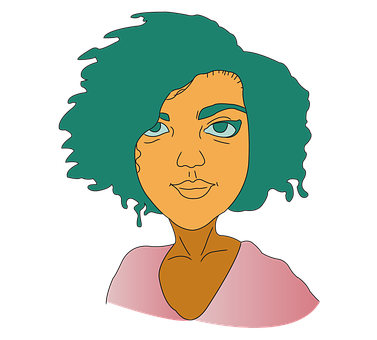 Stylized Portraitof Womanwith Teal Hair