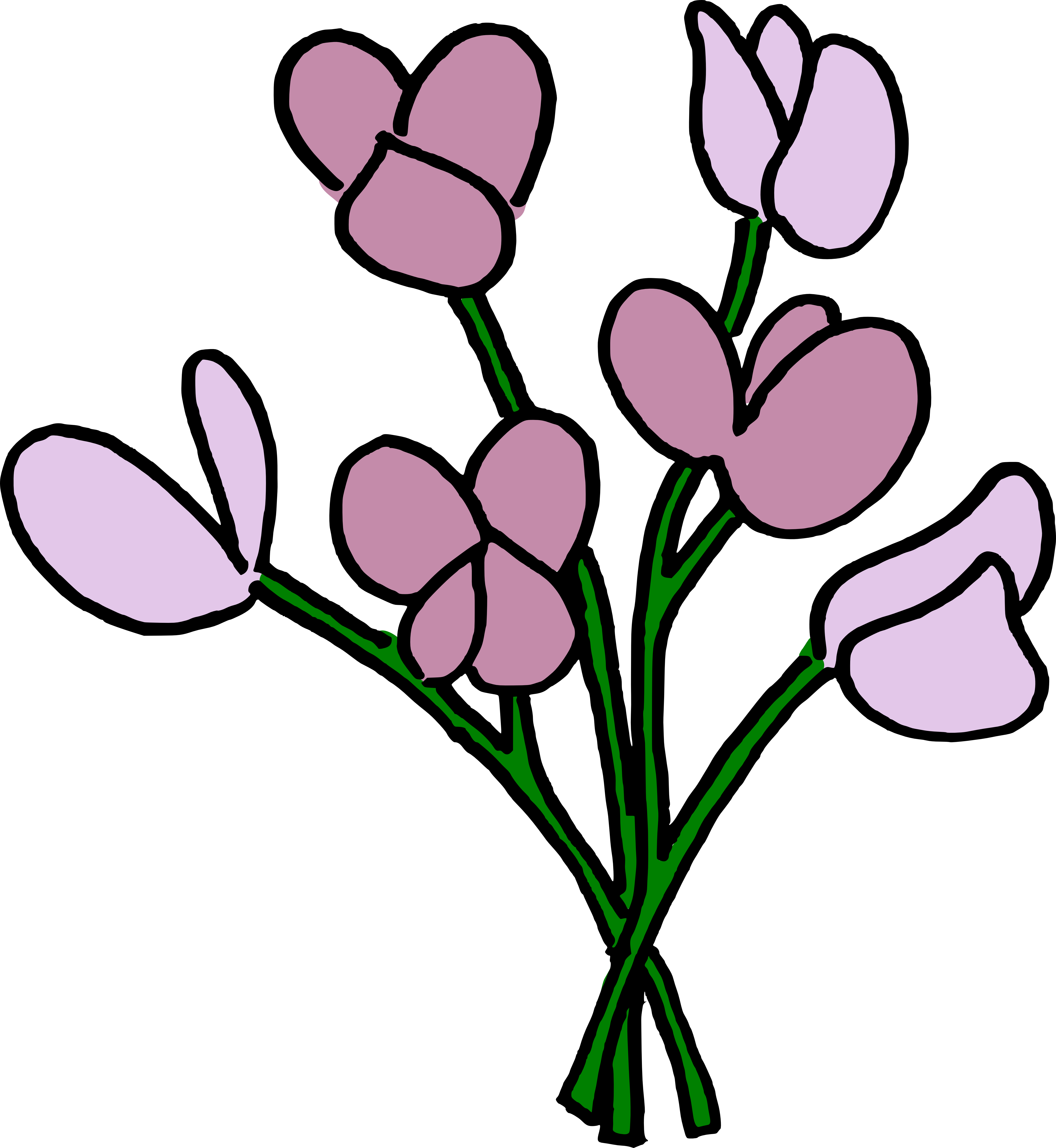 Stylized Purple Flowers Illustration