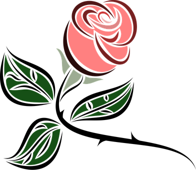 Stylized Red Rose Graphic