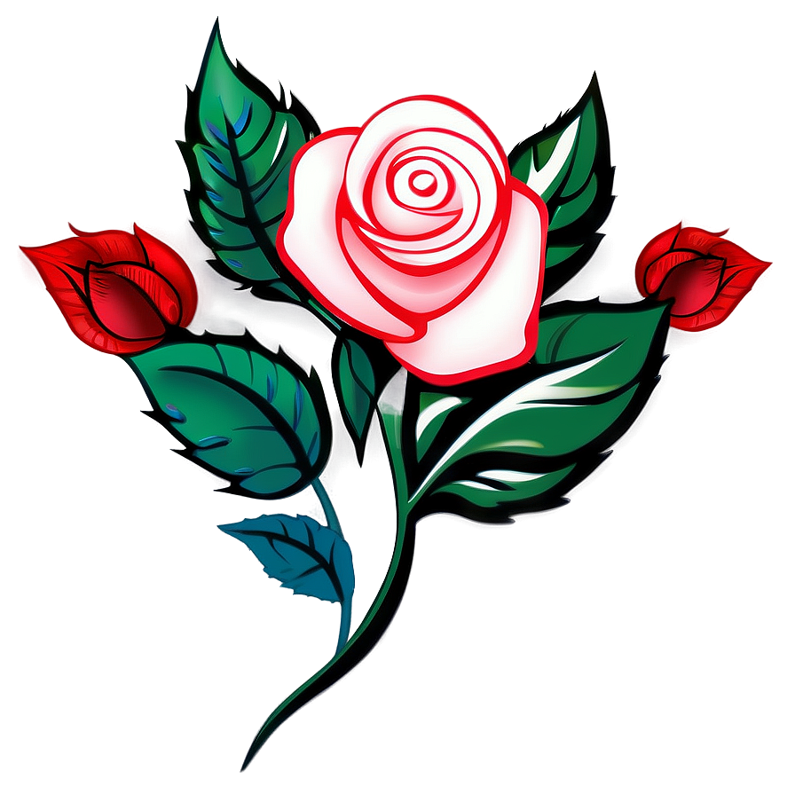 Stylized Rose Tattoo Image Png Miq