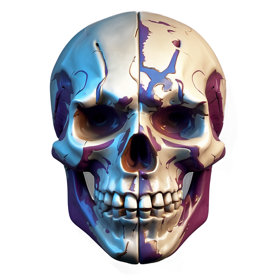 Stylized Skull Face Art Png Uki