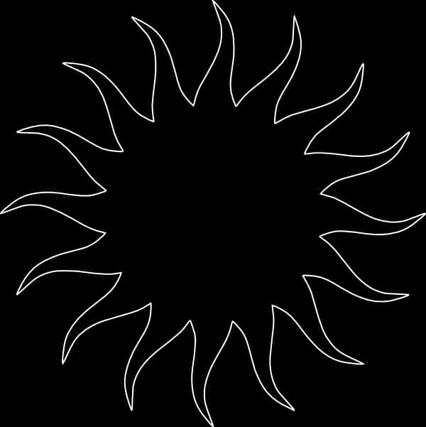 Stylized Sun Outline Transparent Background