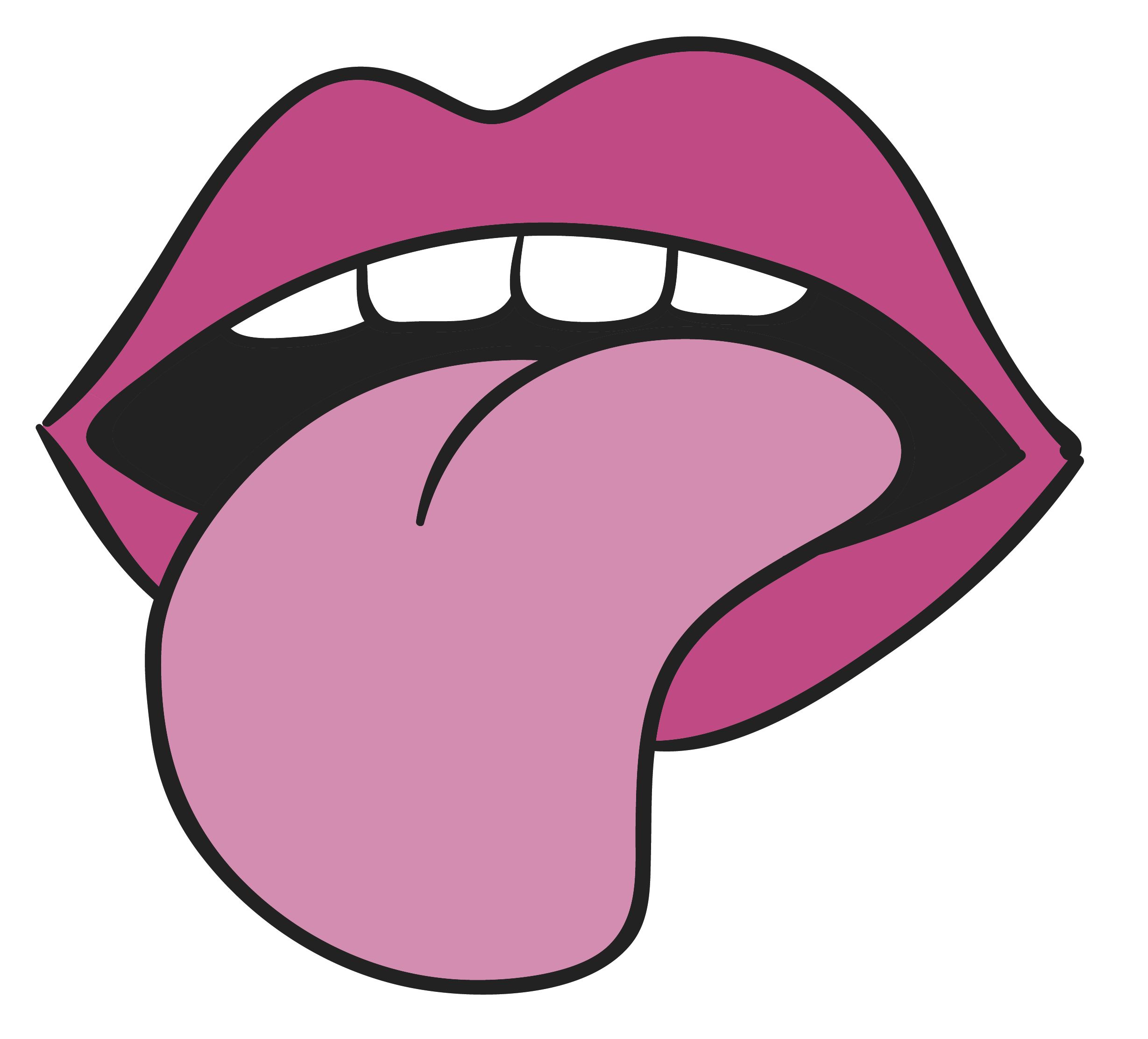 Stylized Tongueand Lips Illustration