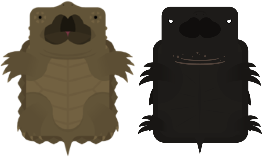 Stylized Turtle Duo