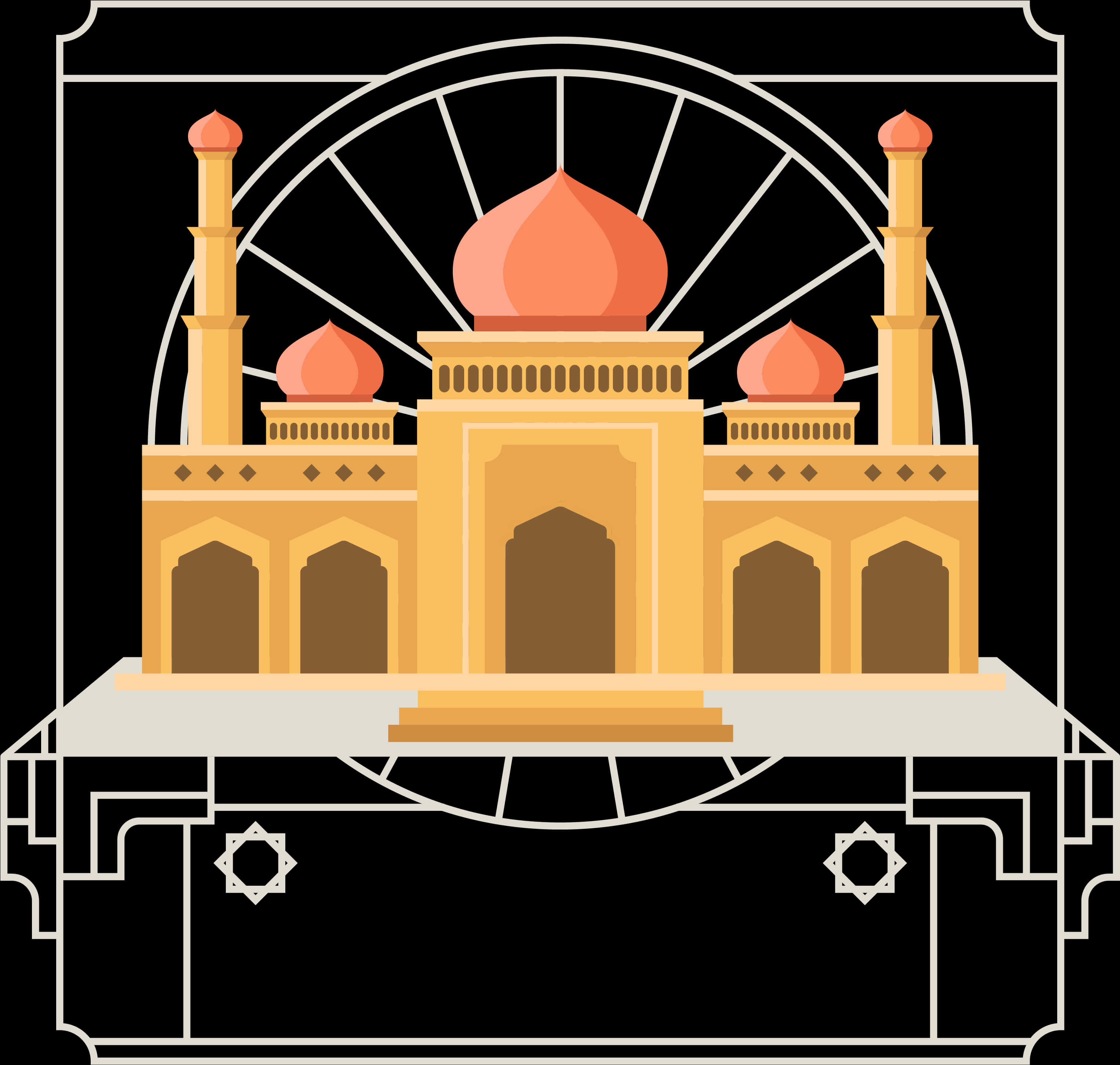 Stylized Vector Mosque Illustration