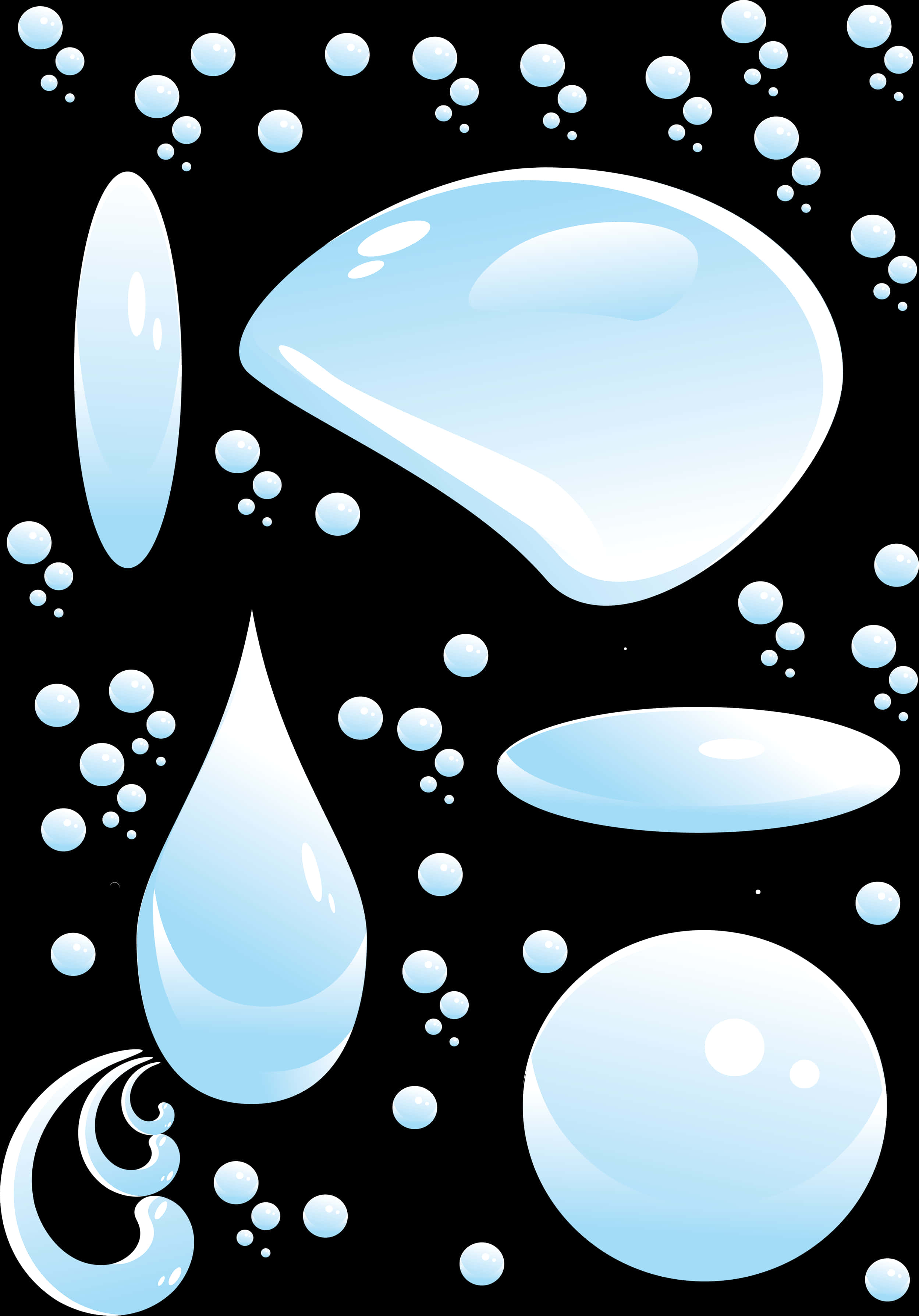 Stylized Water Drops Vector Illustration