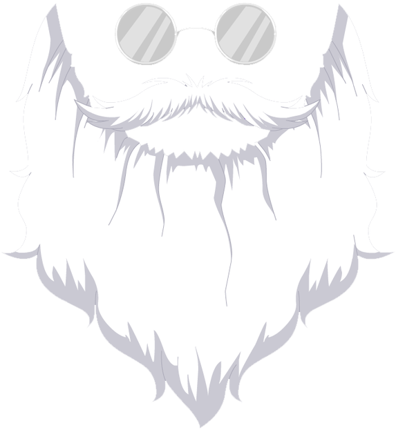 Stylized White Beardand Mustache