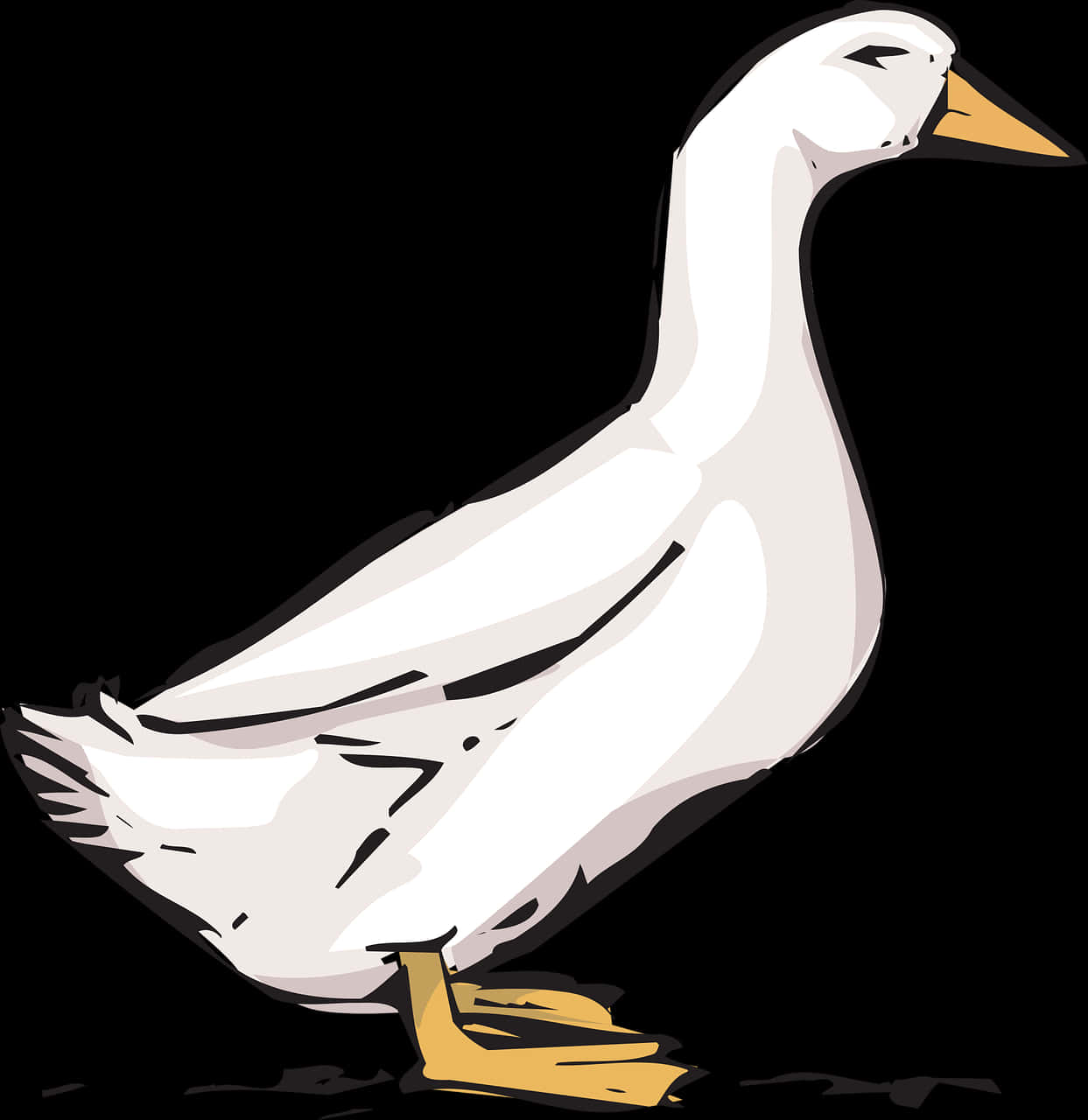 Stylized White Duck Illustration