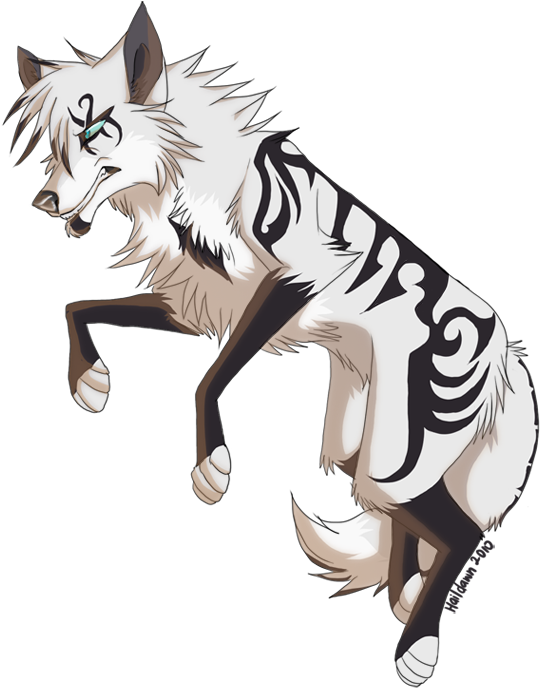 Stylized White Wolf Artwork