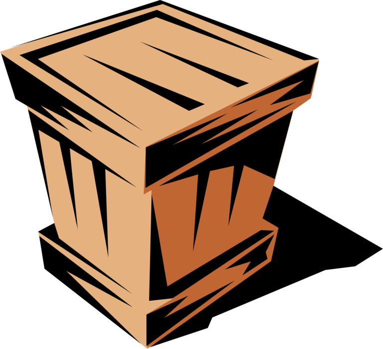 Stylized Wooden Podium Illustration