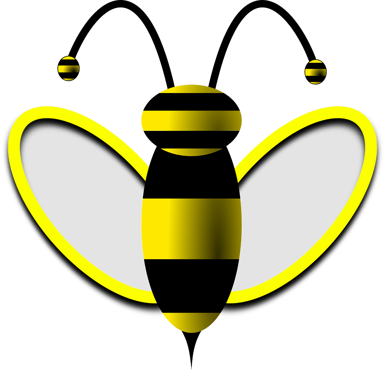 Stylized Yellow Black Wasp Graphic