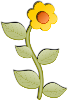 Stylized Yellow Flower Illustration