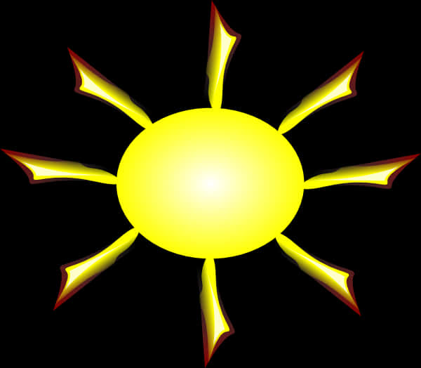 Stylized Yellow Sun Graphic