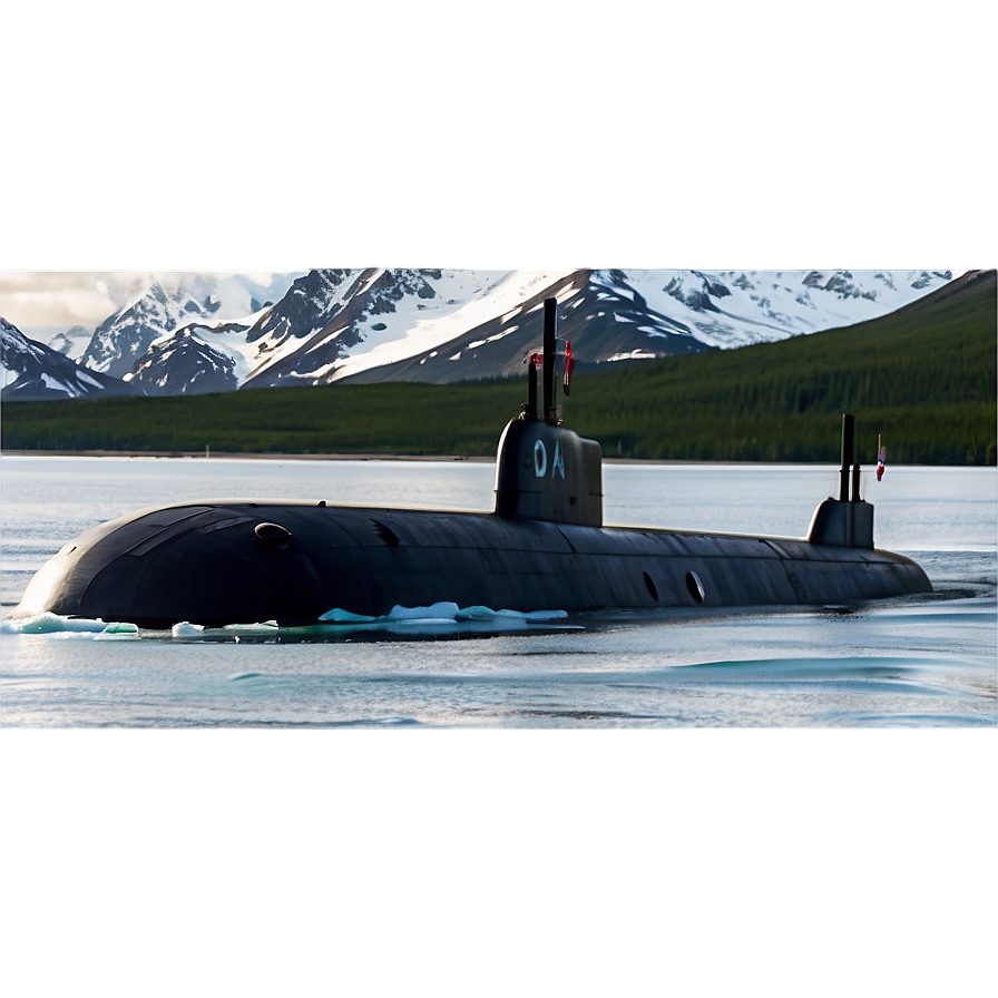 Submarine In Arctic Waters Png Vhu38