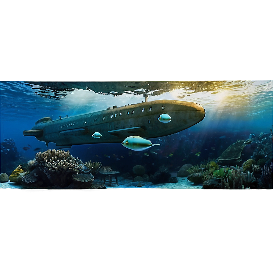 Submarine Underwater Scene Png 05252024