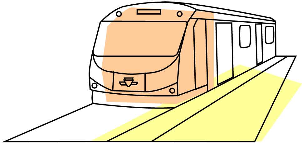 Subway Train At Station Illustration