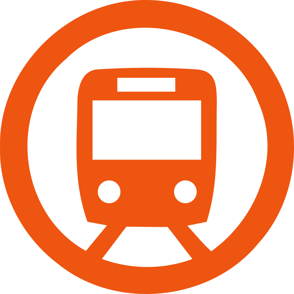 Subway Train Icon Orange Background