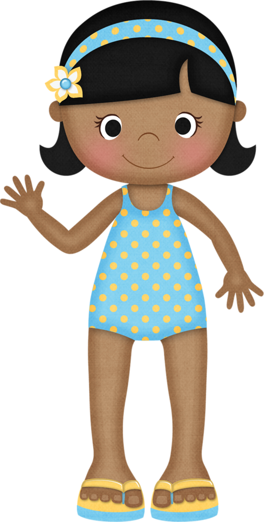 Summer Girl Clipart Waving