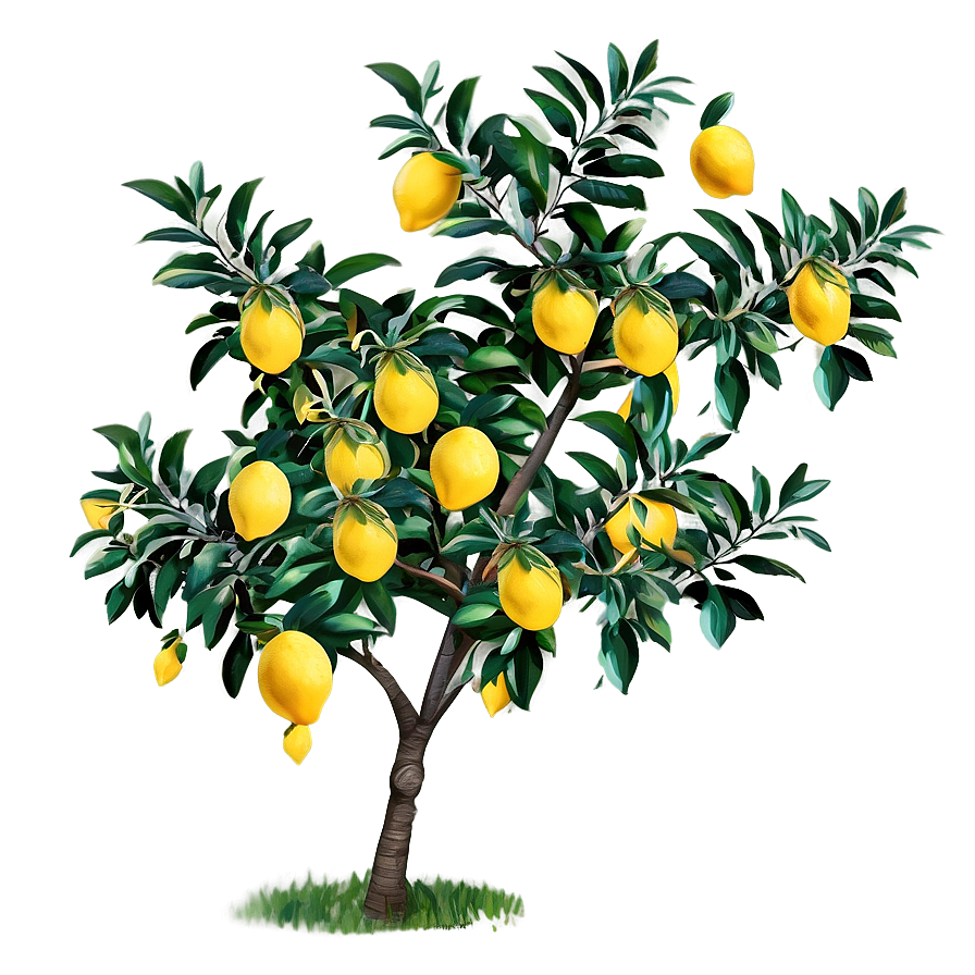 Summer Lemon Tree Scene Png 06212024