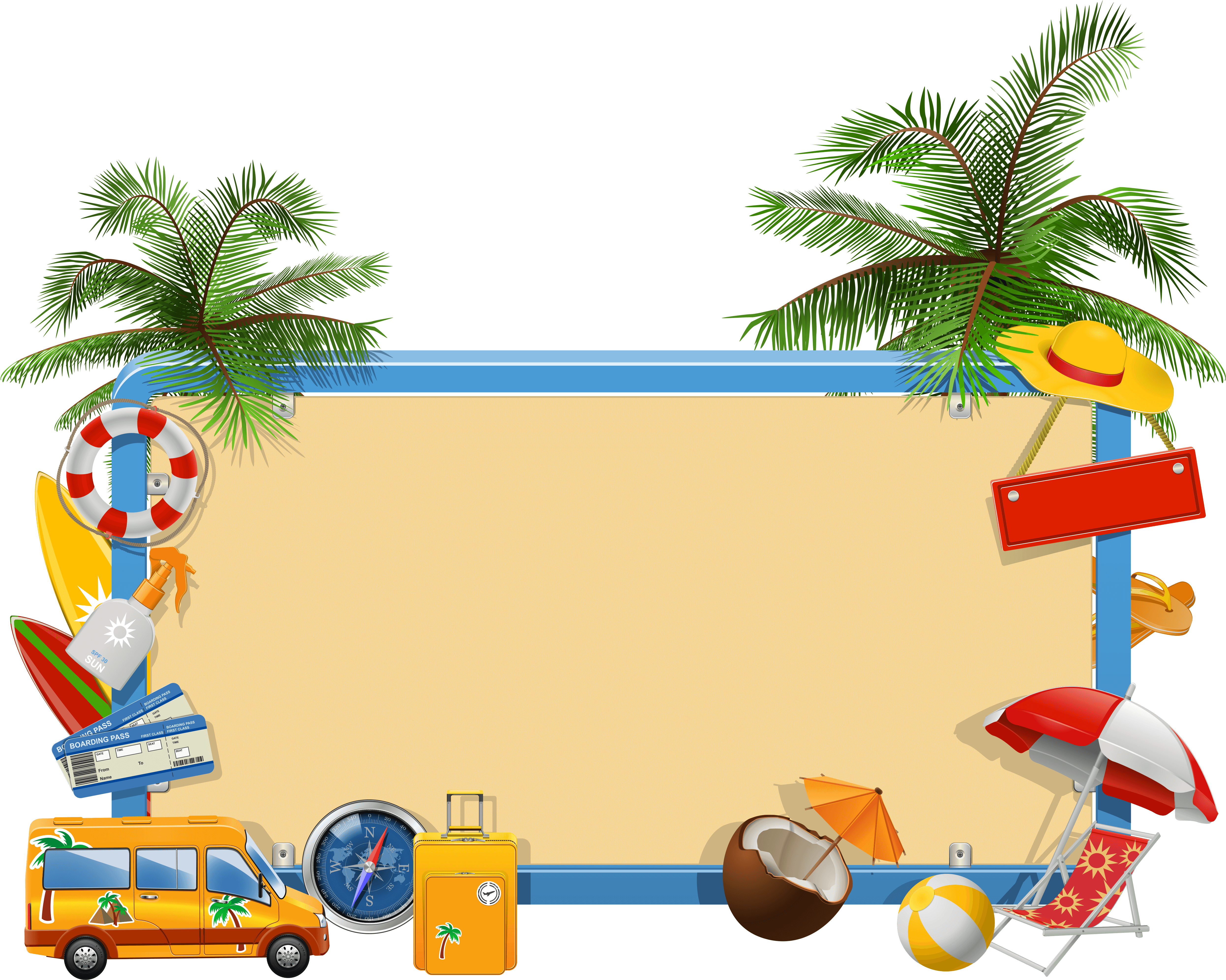 Summer Vacation Frame Template