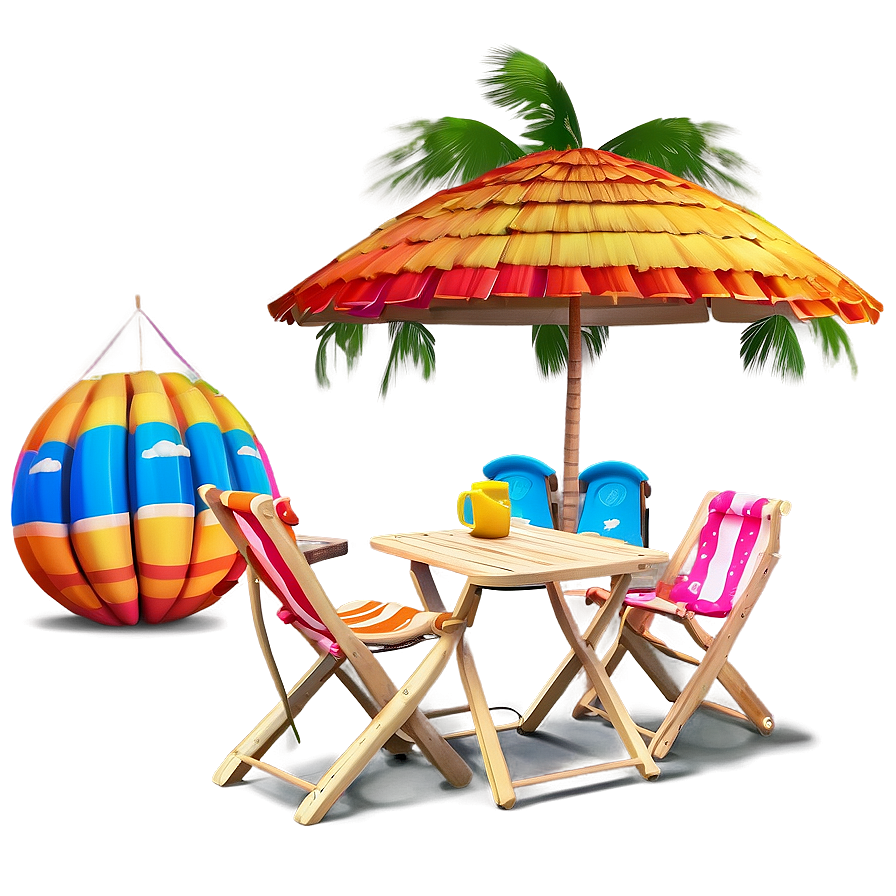 Summer Vibes Beach Scene Png 81