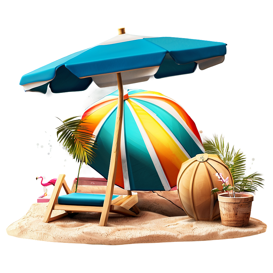 Summer Vibes Beach Scene Png Mhc