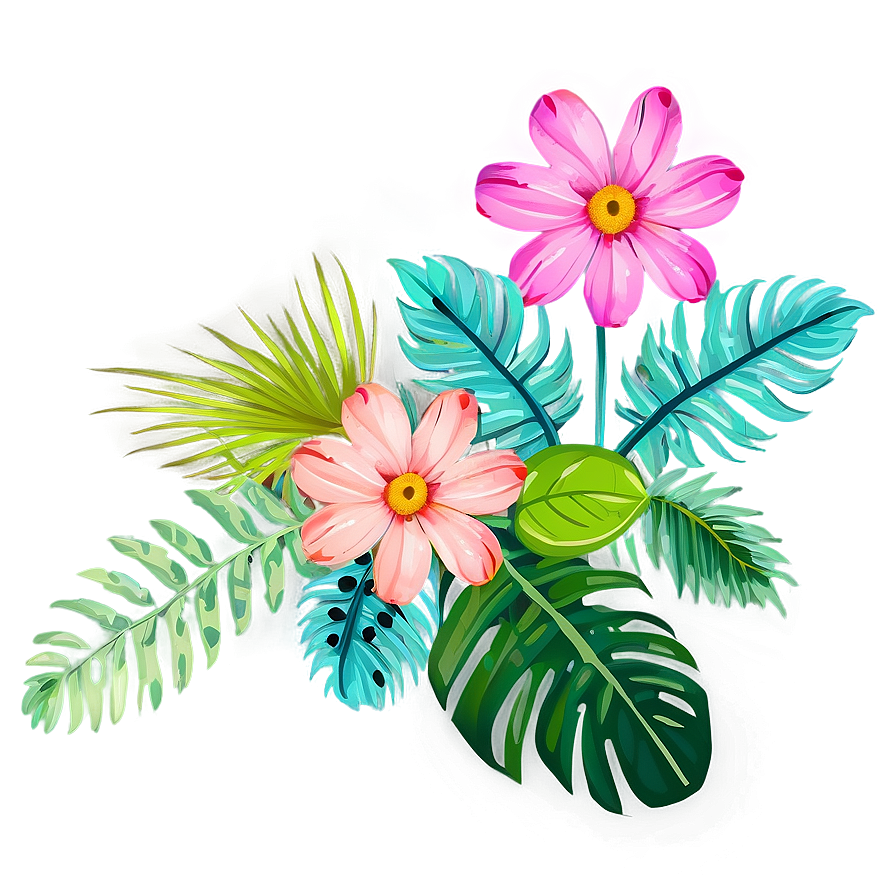 Summer Vibes Floral Design Png 12