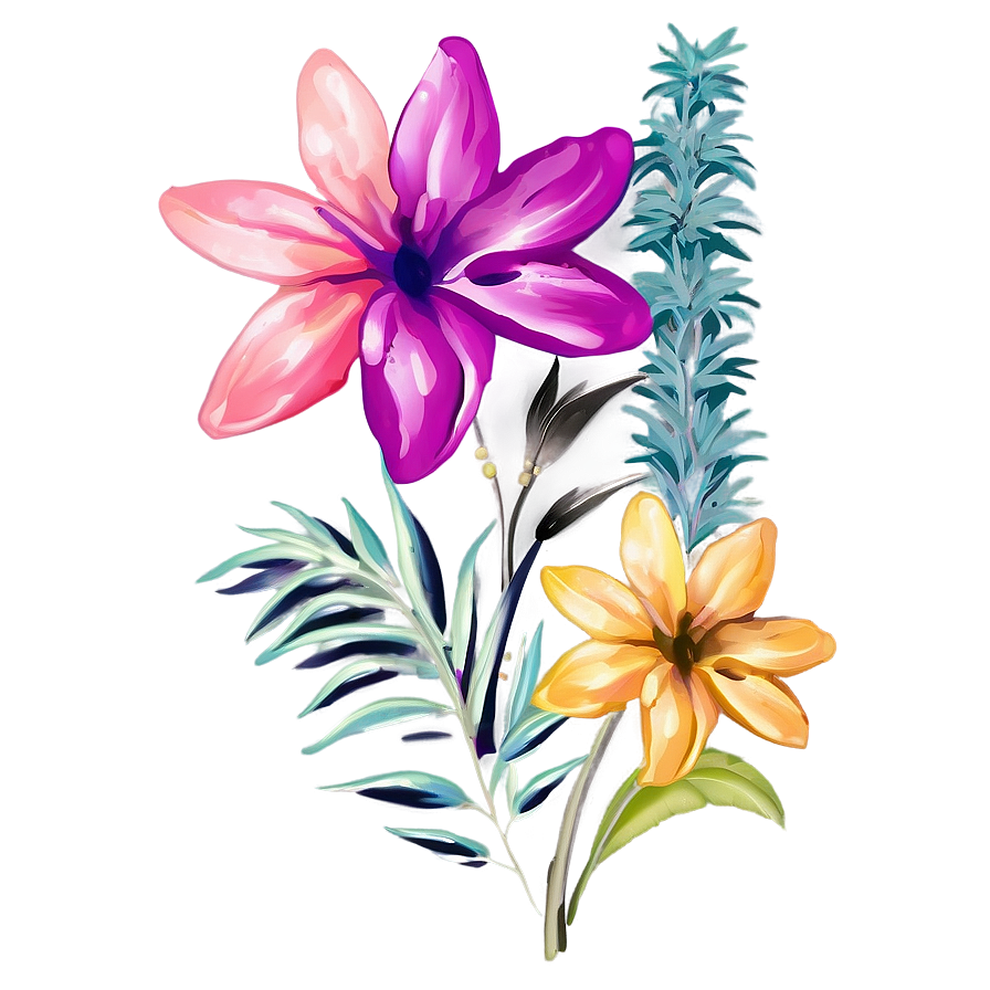 Summer Vibes Floral Design Png 39