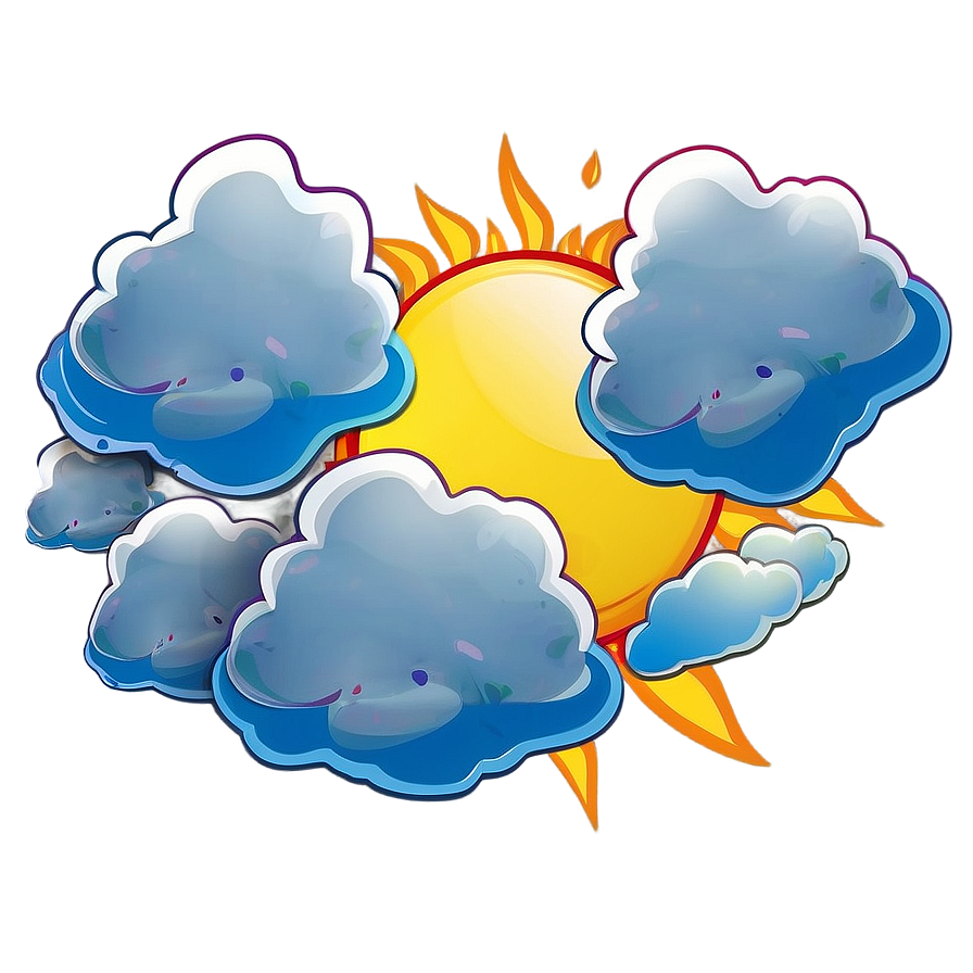 Sun And Clouds Graphic Png 39