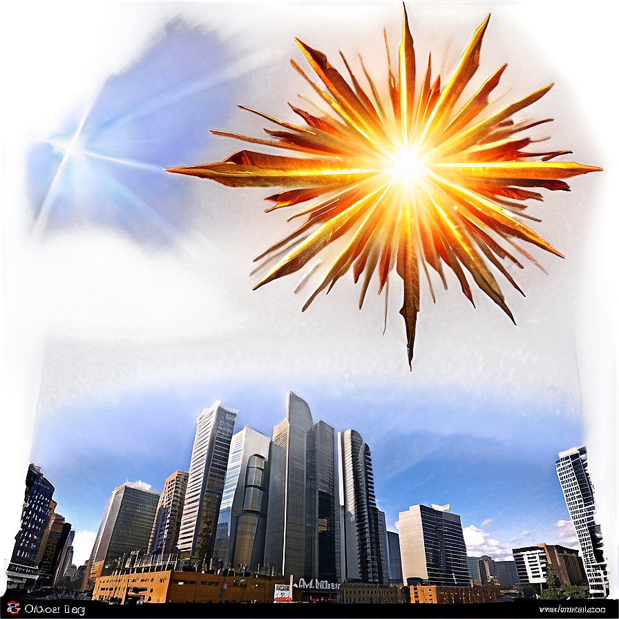 Sun Flare Cityscape Png Adx