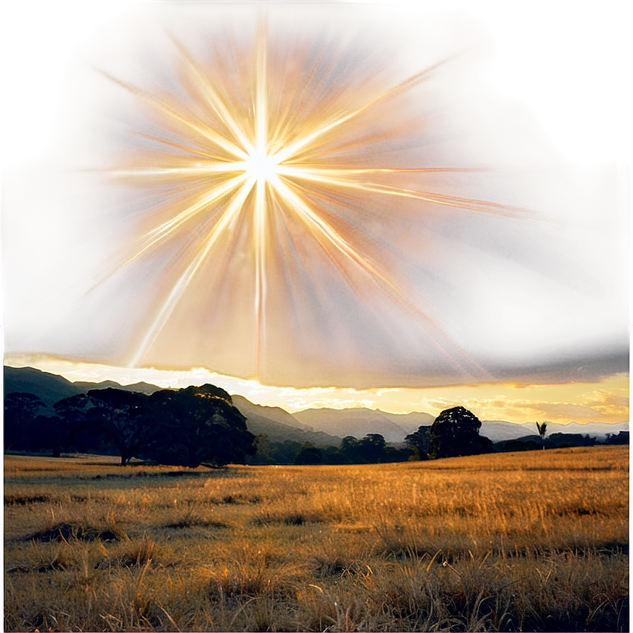 Sun Flare Landscape Png Few