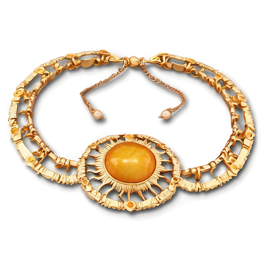 Sun Gold Necklace Png 06122024