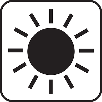 Sun Icon Simple Blackand White