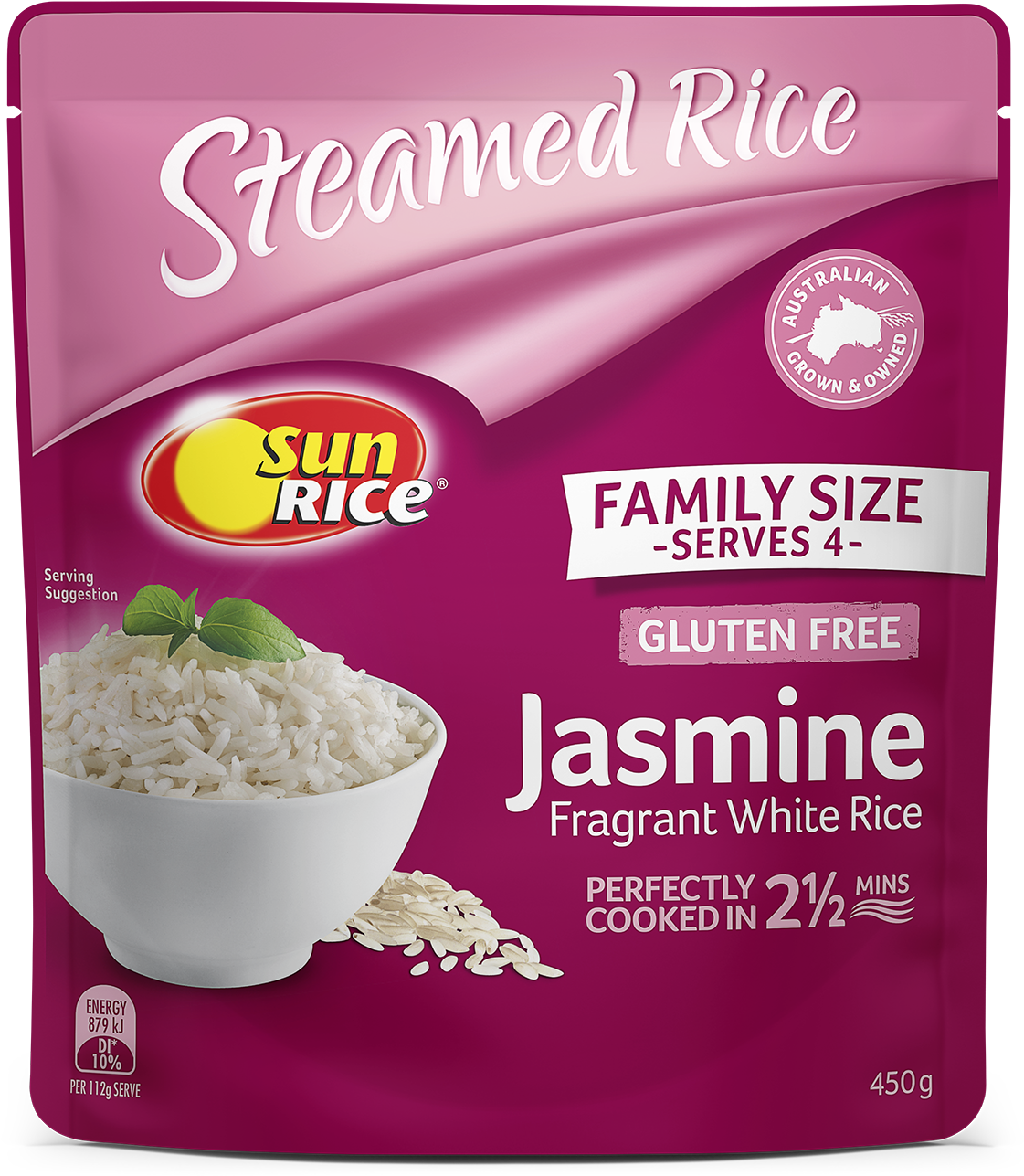 Sun Rice Steamed Jasmine Rice Package