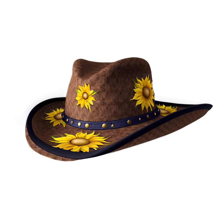 Sunflower Cowgirl Hat Png 39