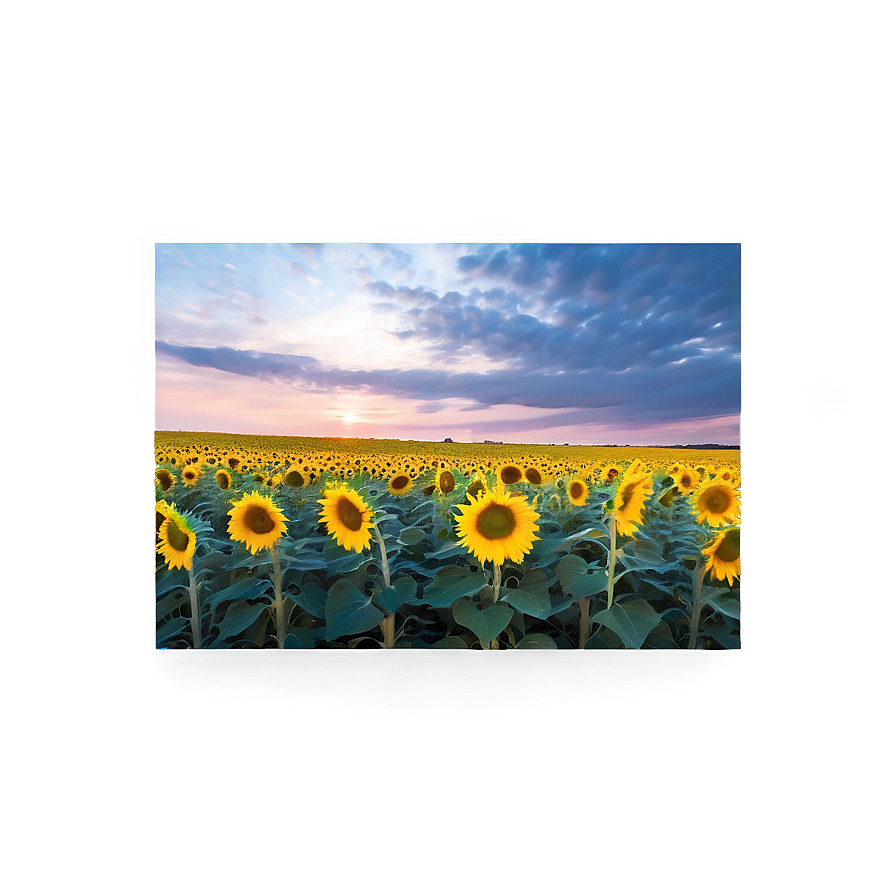 Sunflower Field At Dusk Photo Png Uaf83