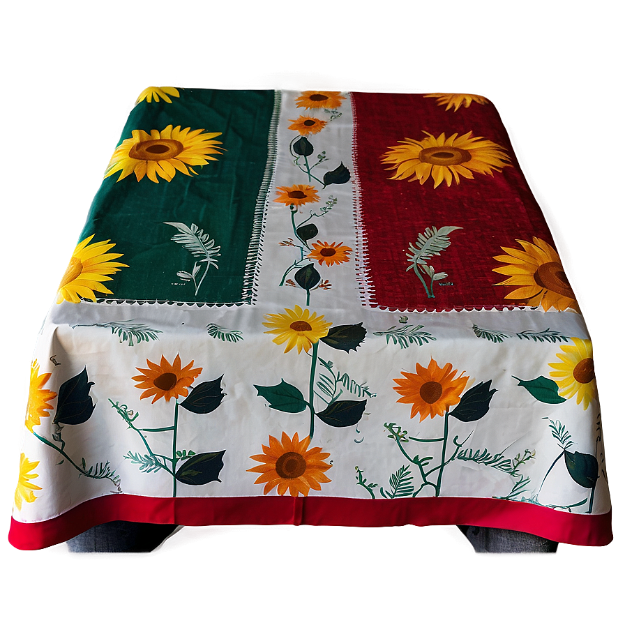 Sunflower Print Table Cloth Png 32