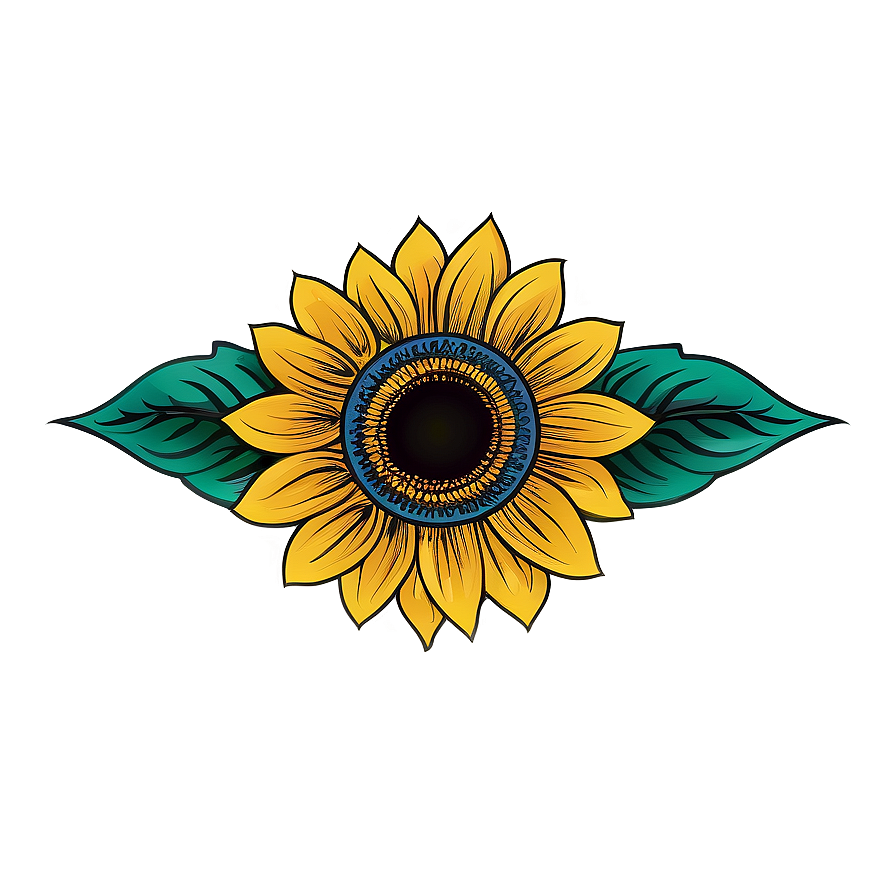 Sunflower Tattoo Design Png 05032024