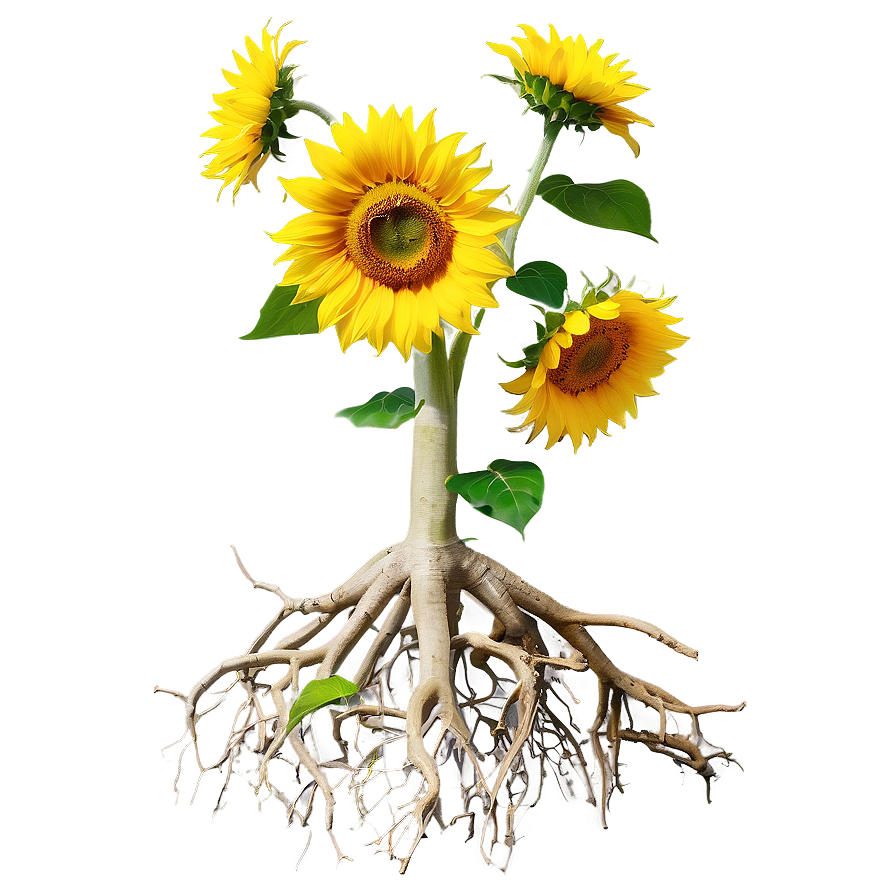 Sunflower With Roots Png Qwb5