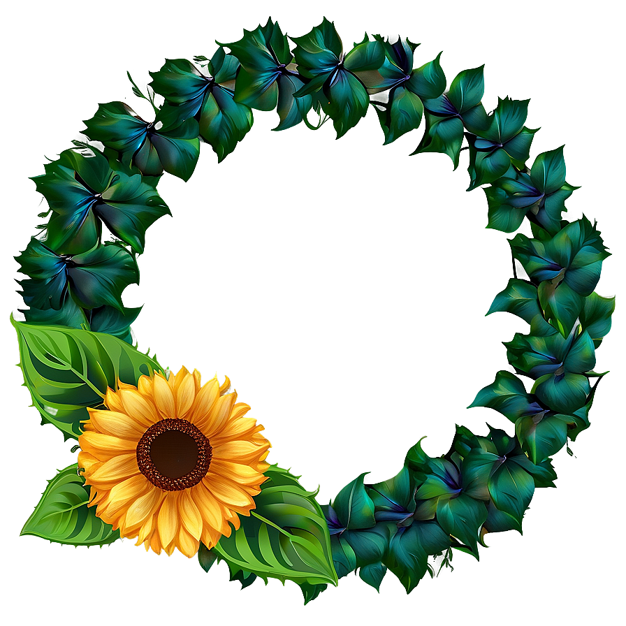 Sunflower Wreath Decoration Png Xmu42