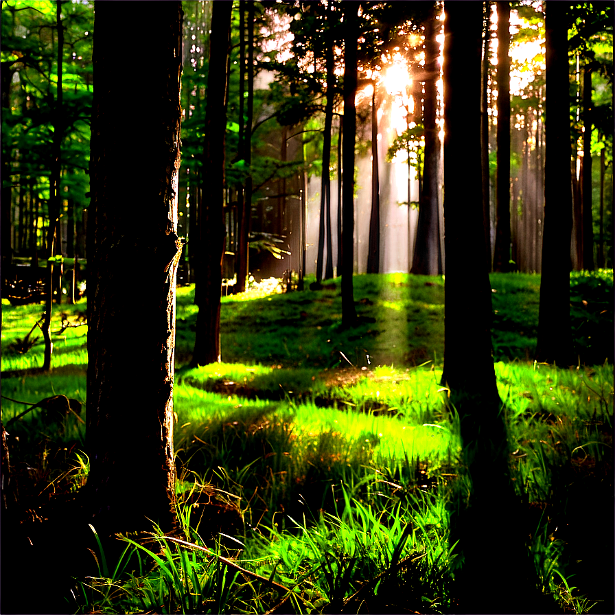 Sunlit Clearing Woods Png 06242024