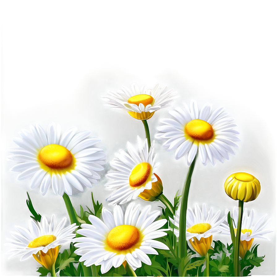 Sunlit Daisies Garden Png Hjg88