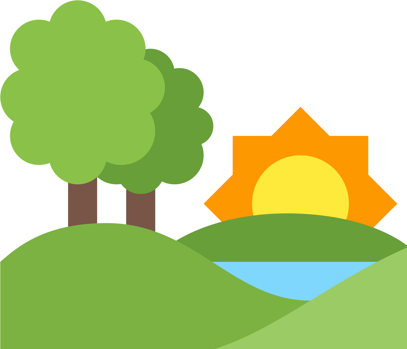 Sunny_ Hills_and_ Trees_ Vector